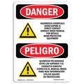 Signmission Safety Sign, OSHA Danger, 10" Height, Hazardous Chemicals Avoid Vapors Bilingual Spanish OS-DS-D-710-VS-1309
